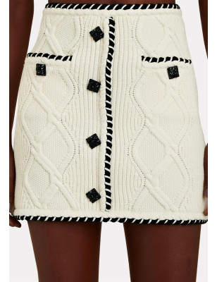 Düğme Detaylı Örgü Tasarım Etek