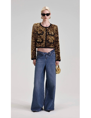 Gold Payetli Tasarım Ceket