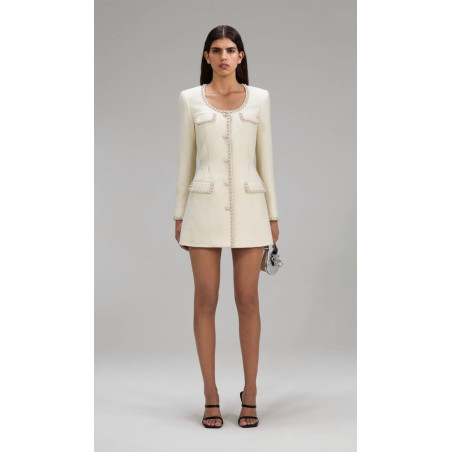 İnci Detaylı Cepli Tasarım Tüvid Elbise