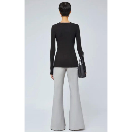 Göğsü Pencereli ve Tokalı Tasarım Bluz (Siyah)