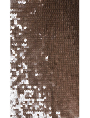 İp Askılı Payetli Kahverengi Tasarım Elbise