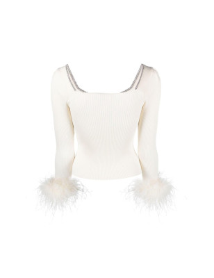 Kolları Otrişli Kristal Taşlı Fitilli Tasarım Bluz