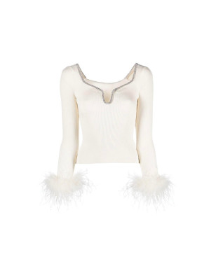 Kolları Otrişli Kristal Taşlı Fitilli Tasarım Bluz