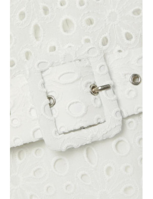 Askılı Kemerli Fisto Tasarım Mini Beyaz Elbise