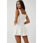 Askılı Beyaz Mini Tasarım Elbise