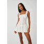 Askılı Beyaz Mini Tasarım Elbise