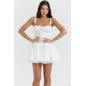 Korseli Beyaz Tasarım Mini Elbise
