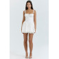 Korseli Beyaz Tasarım Mini Elbise