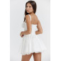 Korseli Beyaz Tasarım Mini Elbise