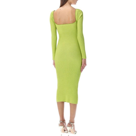 Göğsü Pencereli Yeşil Bandaj Tasarım Elbise