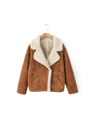 İçi Kürklü Tasarım Süet Ceket