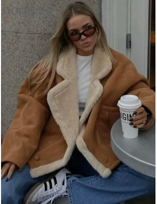 İçi Kürklü Tasarım Süet Ceket