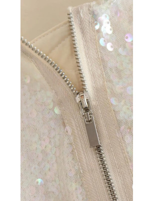 Payetli Bomber Ceket (Bej)