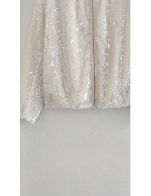 Payetli Bomber Ceket (Bej)