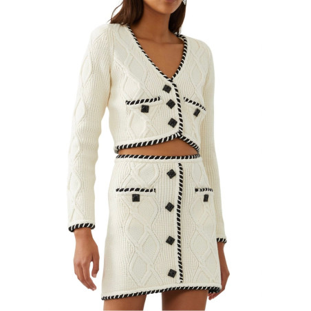 Biyeli Düğmeli Tasarım Hırka