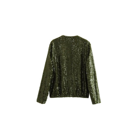 Payetli Bomber Ceket (Haki)