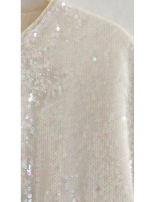 Payetli Bomber Ceket (Bej)