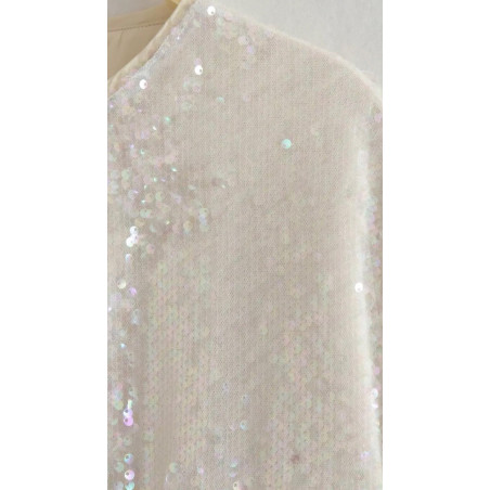 Payetli Bomber Ceket (Bej)