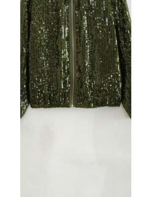 Payetli Bomber Ceket (Haki)