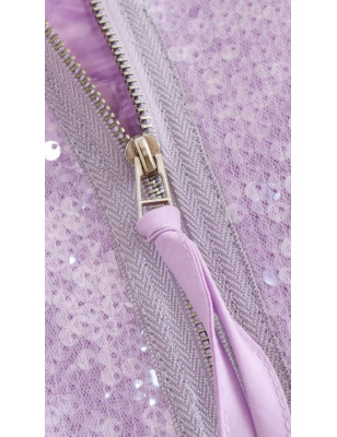 Payetli Bomber Ceket (Lila)