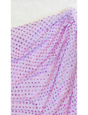 Kristal Taşlı Tasarım Bluz ve Yırtmaçlı Etek Takım