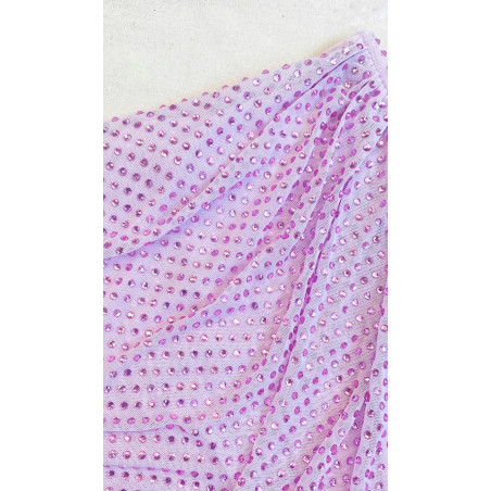 Kristal Taşlı Tasarım Bluz ve Yırtmaçlı Etek Takım