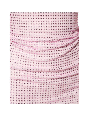 Kristal Taşlı Uzun Kollu Pembe Mini Elbise