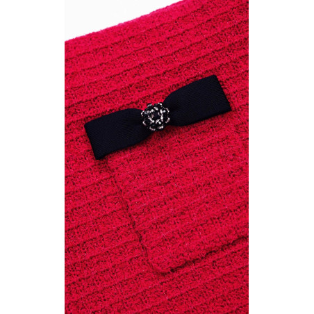 Cep Detaylı Kırmızı Tasarım Ceket