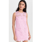 Kolsuz Pembe Mini Dantel Tasarım Elbise