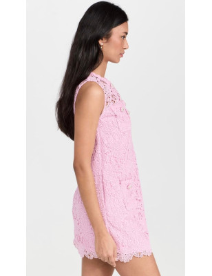 Kolsuz Pembe Mini Dantel Tasarım Elbise