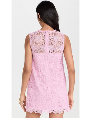 Kolsuz Pembe Mini Dantel Tasarım Elbise