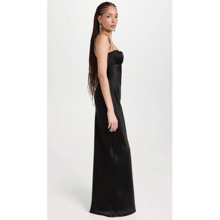 İp Askılı Göğsü Pencereli Jarse Tasarım Maksi Elbise