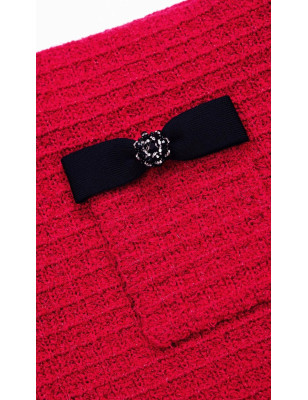 Cep Detaylı Kırmızı Tasarım Ceket