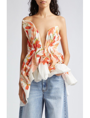 Çiçek Desenli Premium Bluz