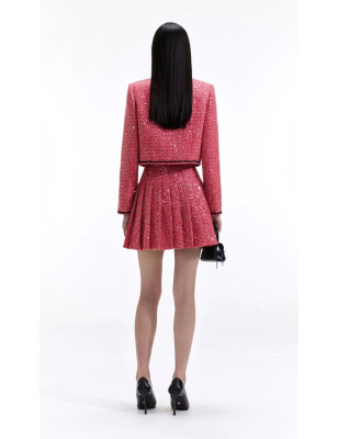 Siyah Yakalı Cepli Pullu Tasarım Tüvid Ceket