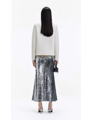 Gümüş Pul ve Kristal Taş Detaylı Premium Ceket