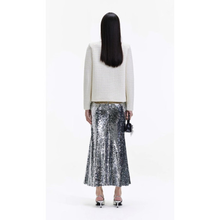 Gümüş Pul ve Kristal Taş Detaylı Premium Ceket