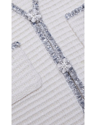 Gümüş Pul ve Kristal Taş Detaylı Premium Ceket