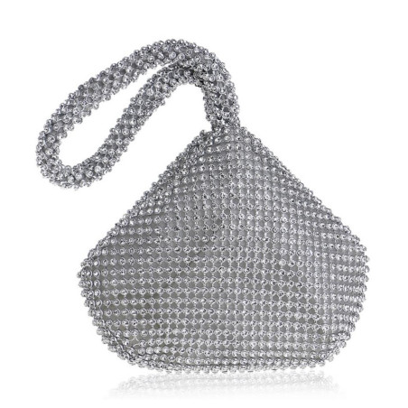 Bilezik Detaylı Kristal Taşlı Silver Çanta