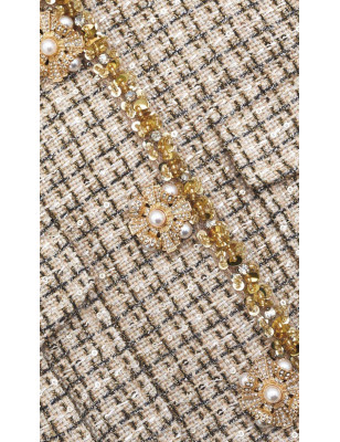 Gold Düğmeli Tüvid Tasarım Ceket