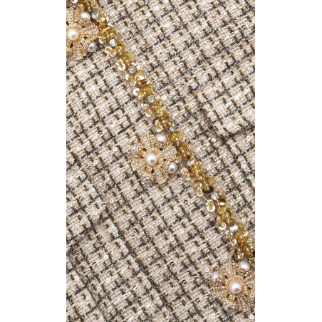 Gold Düğmeli Tüvid Tasarım Ceket