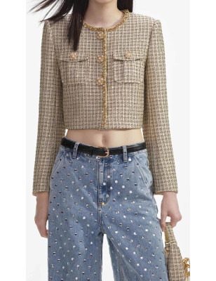 Gold Düğmeli Tüvid Tasarım Ceket