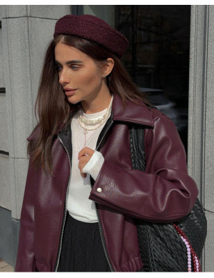 Bordo Deri Ceket