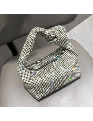 Kristal Taşlı Düğüm Detaylı Premium Çanta