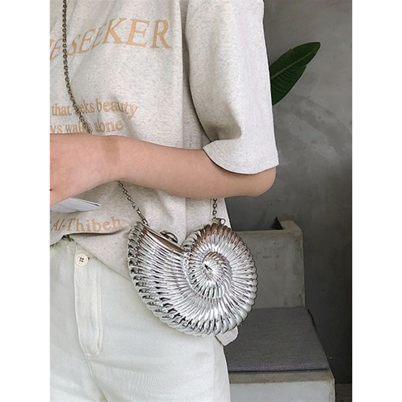 Silver Seashell Bag