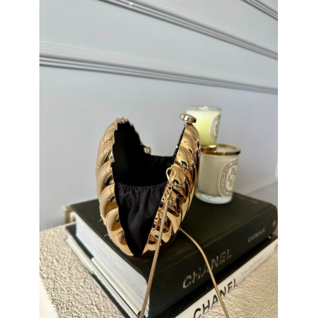 Deniz Kabuğu Formunda Gold Clutch