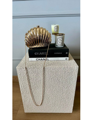 Deniz Kabuğu Formunda Gold Clutch