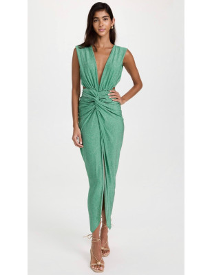 Yeşil Simli Mayo ve Büzgülü Etek Takım