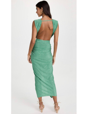 Yeşil Simli Mayo ve Büzgülü Etek Takım