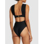İnci Aksesuarlı Cut Out Siyah Tasarım Mayokini